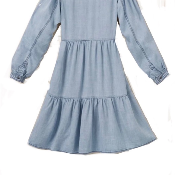 Matilda Jane Chambray Walk the Line Tiered-Ruffle Shirt Dress - Picture 5 of 12